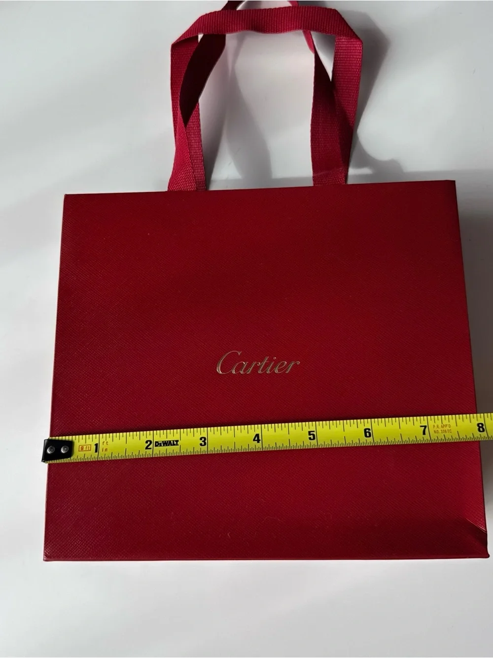 Brand New Cartier 100% Authentic Gift Bag Tote 8x7x3 RED